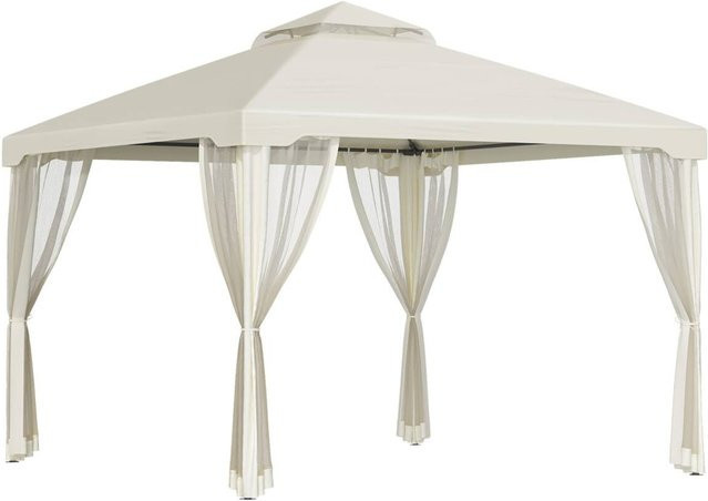 Outsunny Pavillon Classic in Creme mit Polyester-Dach, B/H/L: 294 x 265 x 294 cm - Bild 1