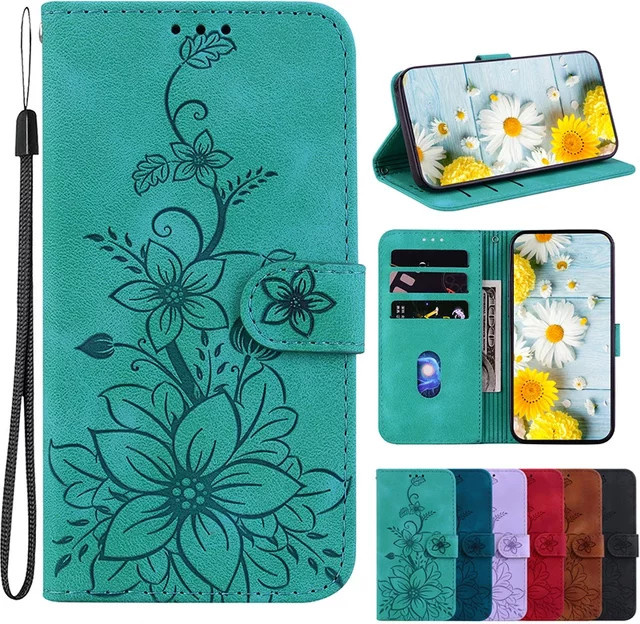 GLeather Stand Flip Wallet Case für Xiaomi Redmi Serie in Grün und Türkis - Bild 1