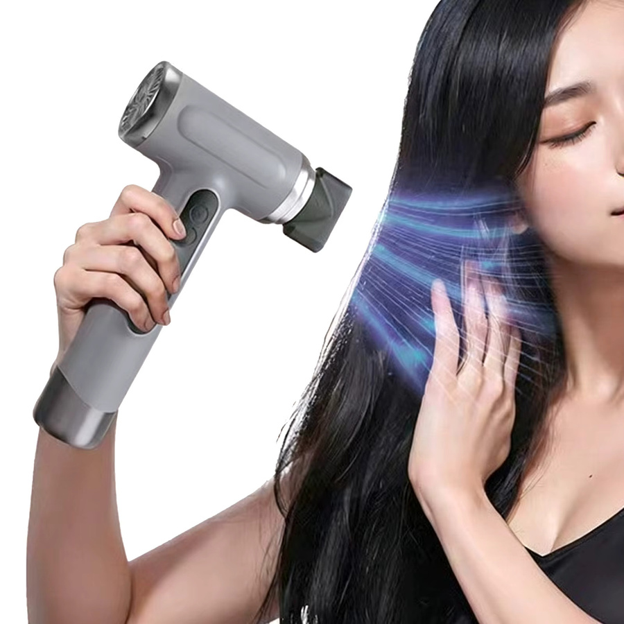Qiilu Kabelloser Haartrockner Grau mit 200W und 15600mAh Akku für Reisen und Camping - Bild 3