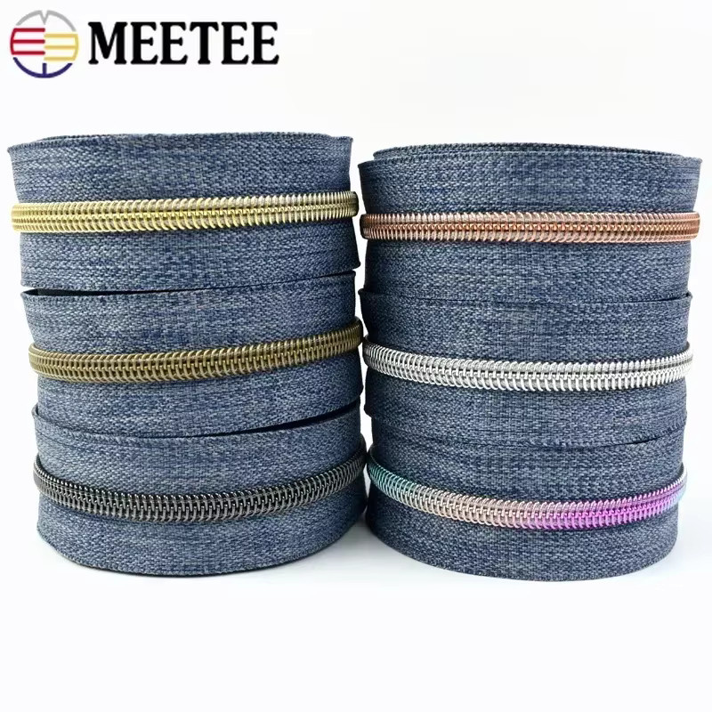 Meetee Nylon Reißverschluss Nr. 5 in Blau für Kleidung und Taschen zum Nähen und für DIY-Projekte - Bild 5