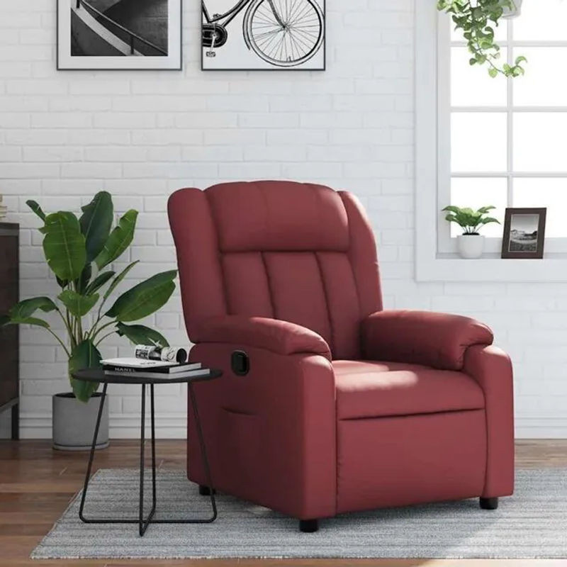 Modernes vidaxl Relaxsessel aus Kunstleder und Metall in Rot - Bild 1