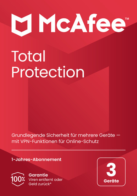 McAfee Total Protection Antivirus Security für 3 Geräte, Rot - Bild 1