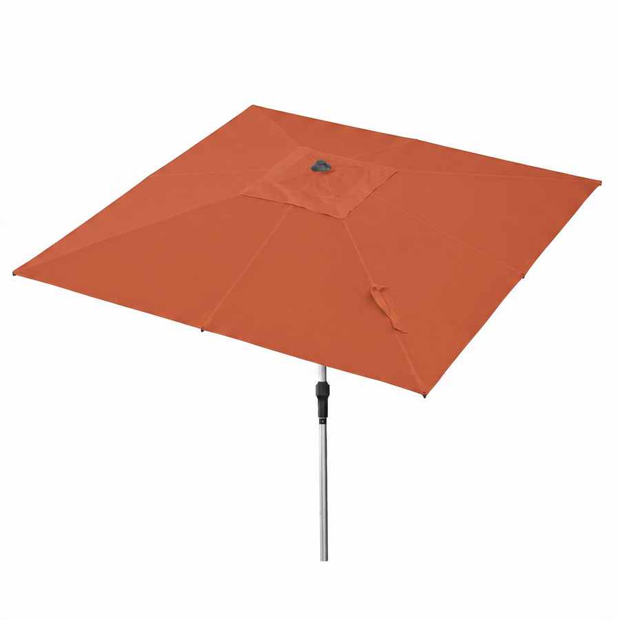 anndora Sonnenschirm quadratisch in Terracotta, knickbar mit Kurbel und UPF 50+, Breite: 250 cm - Bild 1
