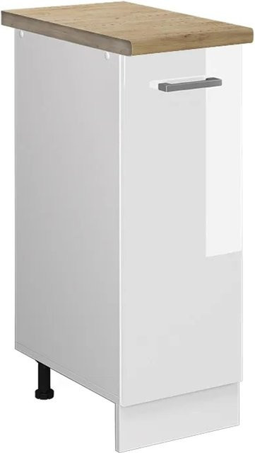 Vicco Apothekerschrank R-Line Medizinschrank für die Küche in Weiß Hochglanz und Eiche, B/T/H: 30,0 x 20,63 x 60,0 cm - Bild 1