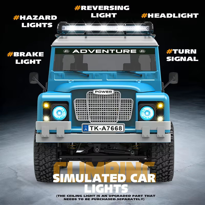 FMS 4WD RC Kletter-Defender Pickup, Offroad-Fahrzeugmodell, 1:10, mit Licht und Sound - Bild 1