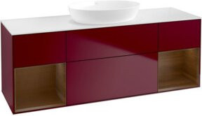 V&B Waschtischunterschrank Finion mit Wandbeleuchtung, Farbe: Weiß, B: 160 cm, T: 50,1 cm, H: 50,1 cm - Bild 1