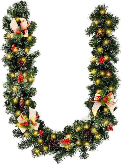 Weihnachtsgirlande mit 50 LEDs und 8 Leuchtmodi, batteriebetrieben, Länge: 2,7 m - Bild 1