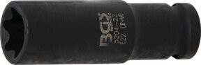 BGS Kraft-Steckschlüssel-Einsatz E-Profil tief 5204-22 mit 12,5 mm (1/2") Antrieb und SW E22 mm - Bild 1