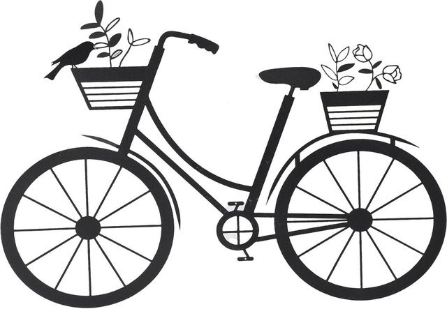 OutsideWorld Metall Fahrrad Wandkunst Dekor Vintage Wandbehang in Schwarz - Bild 1