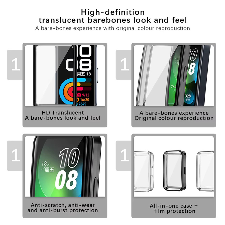 Transparente TPU Schutzhülle mit Display-Schutz für Huawei Band 9 und Huawei Band 8 - Bild 4