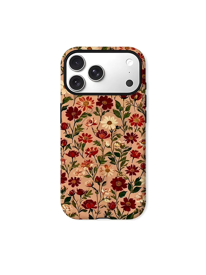 Aurbe Matte 2-in-1 MagSafe Hülle mit Vintage Blumenmuster für iPhone 17 16 15 14 Plus Pro Max, Stoßfeste Hartschale, Multicolour - Bild 7