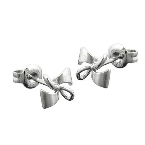 Colfem Ohrstecker Schleife, 925 Silber, teilmatt - Bild 1