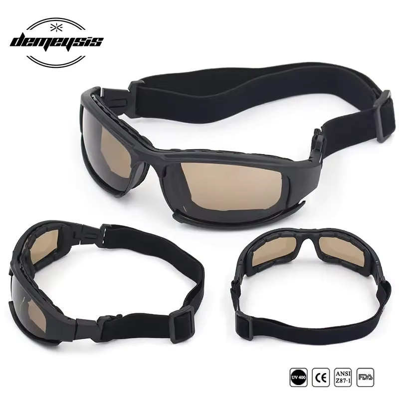 Photochrome Sonnenbrille, Vollrand, Black, Plastic, Wrap - Bild 3