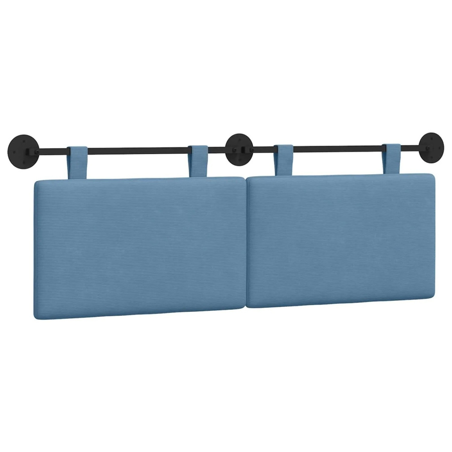 vidaXL Hängendes Kopfteil aus Cordstoff in Blau, Breite: 130 cm, Höhe: 55 cm, Tiefe: 110 cm - Bild 2
