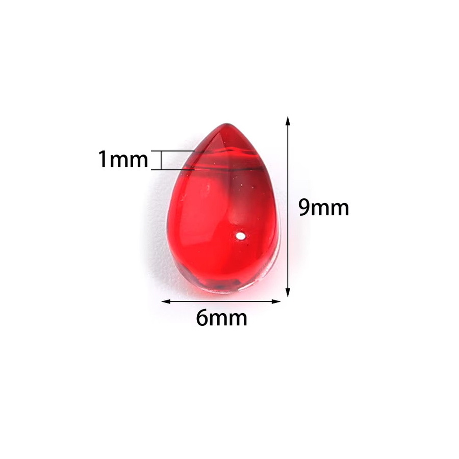 lingsai Glasperlen, Wassertropfen Form, Kristall, Bunt, 9x6mm, 50Stück - Bild 2