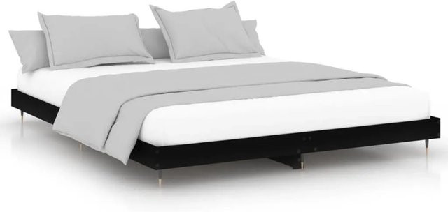 vidaXL Bettgestell aus Holzwerkstoff und Metall in Schwarz B/T/H: 200 x 203 x 20 cm - Bild 1