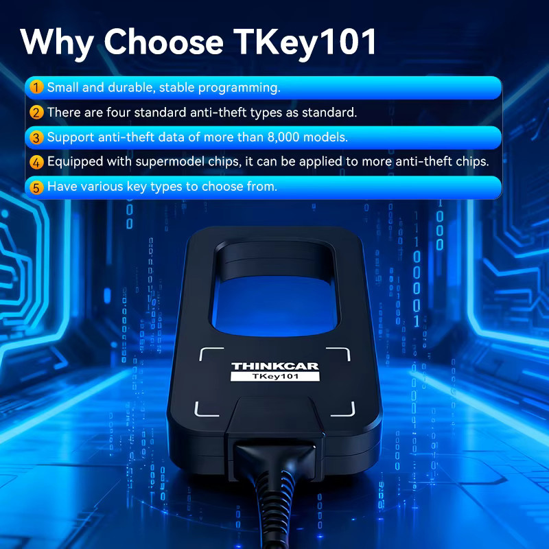 THINKCAR TKEY 101 Universeller Autoschlüssel-Programmierer in Schwarz mit 6 Fernbedienungen zur Unterstützung von Anti-Diebstahl-Systemen für MUCAR 892BT und THINKCAR 689BT - Bild 3