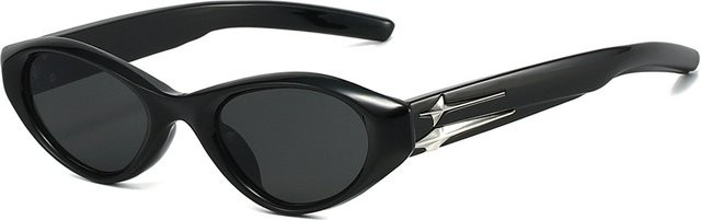 Artorigin Sonnenbrille Cat-Eye, Vollrand, Schwarz, Plastic, Silber-Stern-Detail - Bild 1