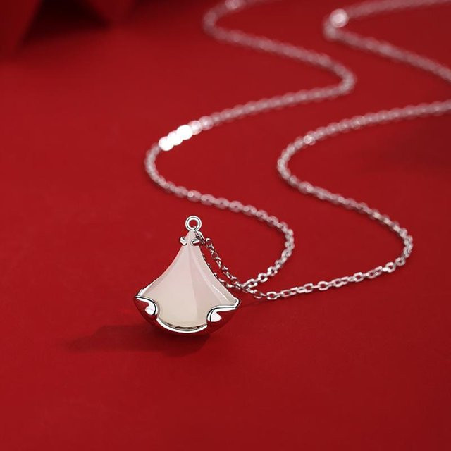 Halskette S925 Sterling Silber, Hetian Jade, Damen - Bild 1