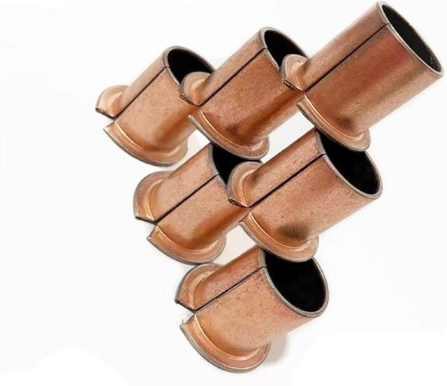 10 Stück WHOOPEE SF1-F selbstschmierende Kupferhülsenbuchsen mit Flansch aus Messing in Braun, Außendurchmesser: 20 mm und 22 mm, Innendurchmesser: 12 mm, 14 mm und 16 mm - Bild 1