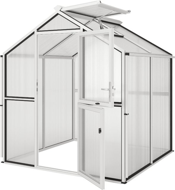 KGT Gewächshaus Galant II in Silber, 4,5 m², 10 mm HKP, B/L: 2,16 x 2,38 m - Bild 1