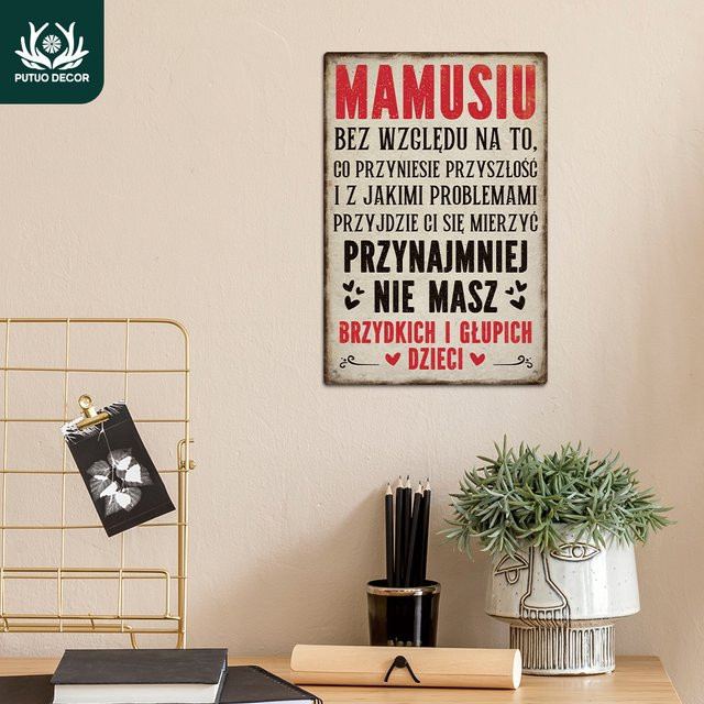 Putuo Decor Vintage Metallblechschild Wandkunstdekoration für Mama in Mehrfarbig, Rechteckig, Breite: 30,0 cm, Höhe: 20,0 cm - Bild 1