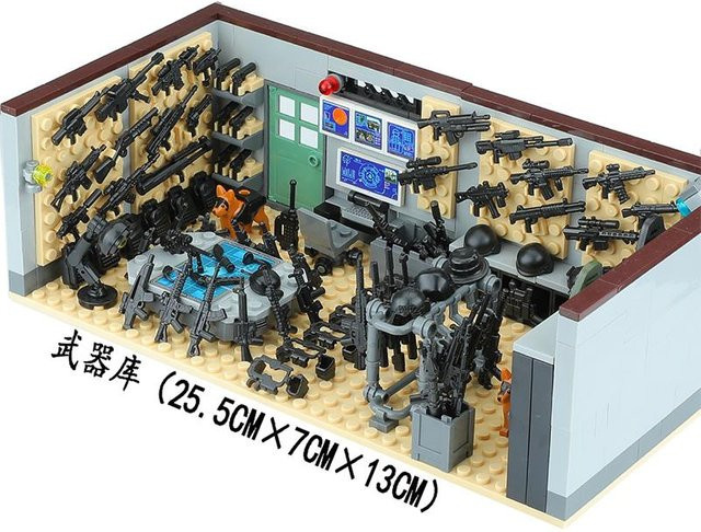 Yiran toy MOC Militärwaffen Waffenkammer Bausteine SWAT ab 14 Jahren - Bild 1