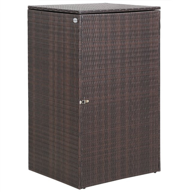 Casaria Polyrattan Mülltonnenbox in Braun mit modernem Design, B/T/H: 115 x 65 x 80 cm - Bild 1