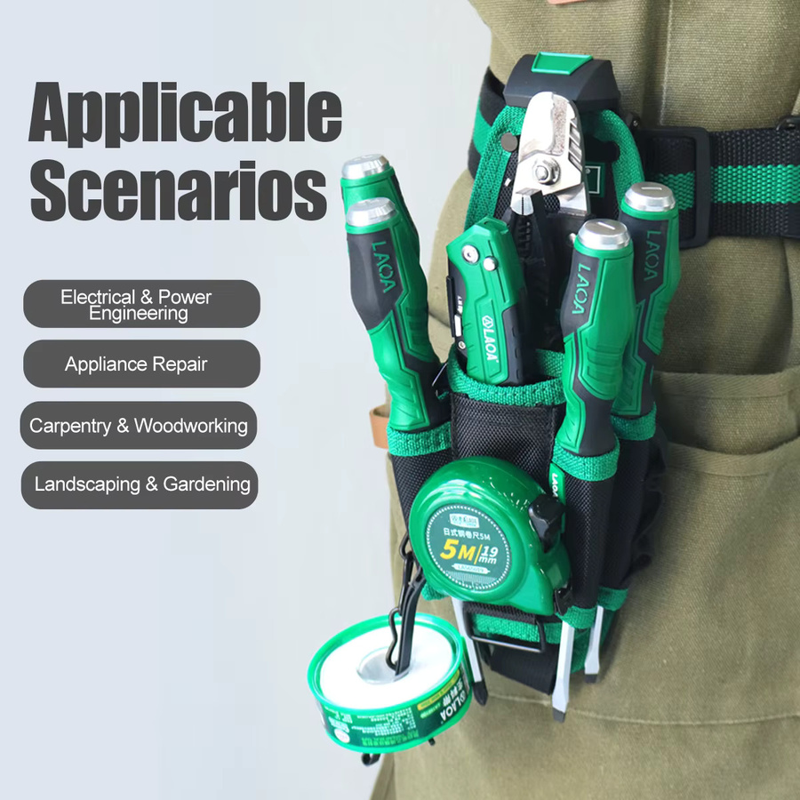 LAOA Schnellverschluss-Werkzeugtasche für Elektriker und Tischler als langlebige Hüfttasche und Gürtelschlaufenholster für Wartungsarbeiten - Bild 6