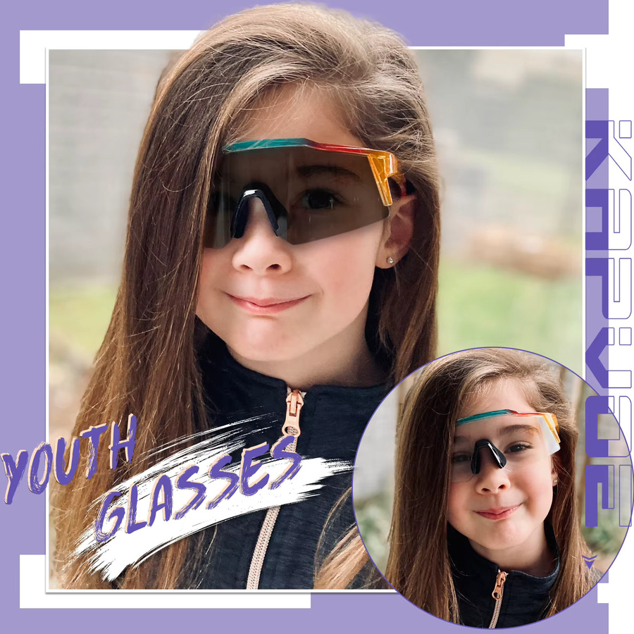 Kapvoe Sportsonnenbrille, Kinder, Vollrand, Kunststoff, black - Bild 3