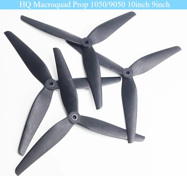 HQ Macroquad Propeller Set für FPV-Drohnen, 4 Stück (2CW + 2CCW), 3-Blatt Carbonverstärktes Nylon, Schwarz - Bild 1