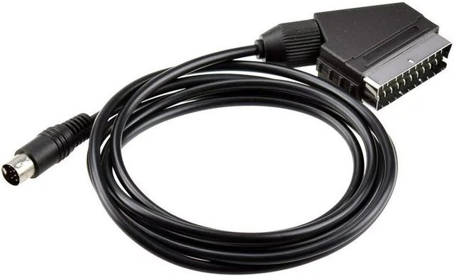 OULLX SCART zu RCA AV Stereo Kabel für Sega Mega Drive 2 und Sega Genesis 2 in Schwarz - Bild 1