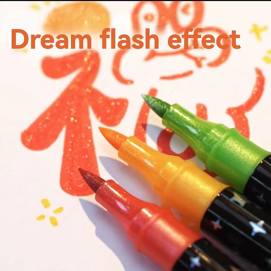 Haile Glitzer Marker mit Doppelspitzen in Multicolour für DIY-Kunst und Grußkarten - Bild 4