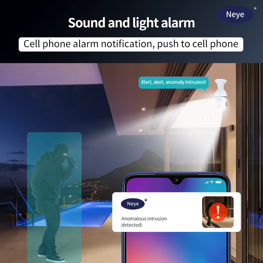 Neye S20 Smart Home Sicherheit Kamera mit 8MP 4K Auflösung, WiFi PTZ IP Kamera mit 10X Digital Zoom und automatischem Tracking in Weiß - Bild 5