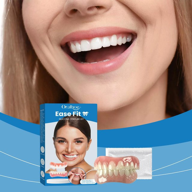 Oralhoe Silikon-Zahnersatz Vollset, Braun - Bild 1