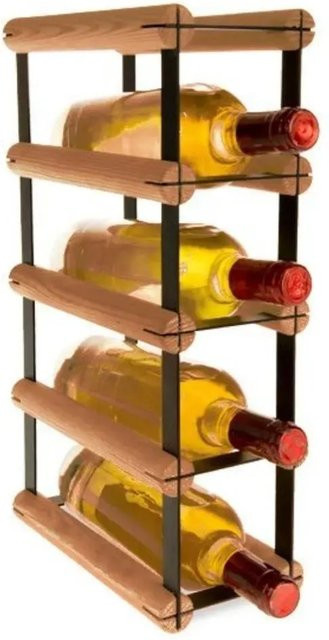 PROREGAL Modulares Weinregal Vinotega Mod aus massivem Kiefernholz, Braun geölt, H x B x T: 42,5 x 12,5 x 24,5 cm - Bild 1