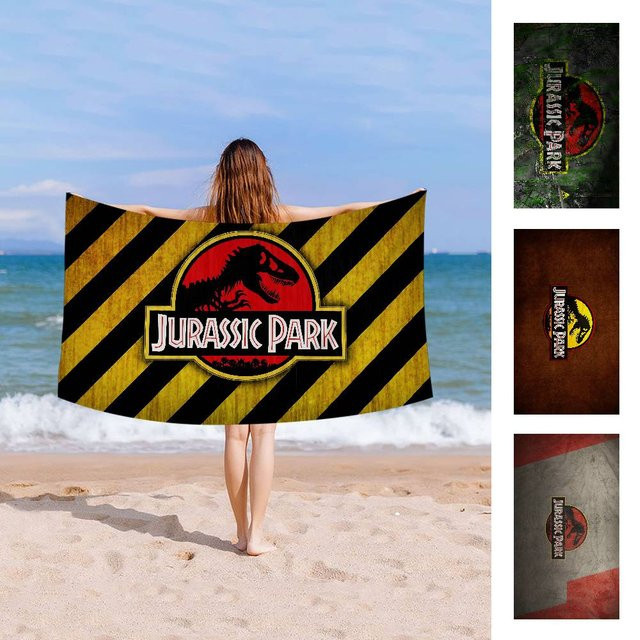 Potdemiel Badetuch J-Jurassic Park für Kinder aus Mikrofaser und Baumwolle, mehrfarbig - Bild 1