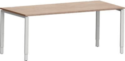 Schäfer Shop Genius Schreibtisch Modena Flex, Rechteck, Eiche-Dekor und Weißaluminium, B: 180 cm, T: 80 cm, H: 65-85 cm - Bild 1