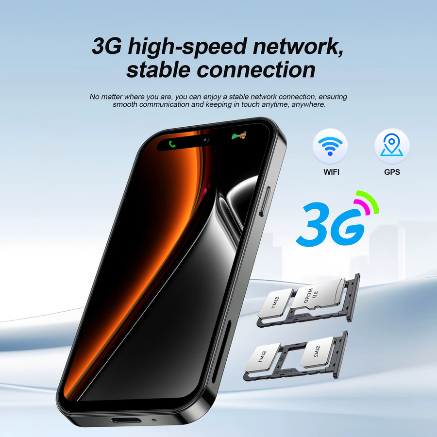 SERVO 3G WCDMA Mini-Smartphone mit Android 10.0, 4,0 Zoll Display, 2GB RAM, 16GB Speicher, WLAN-Hotspot und Gesichtserkennung in Pink oder Black - Bild 3