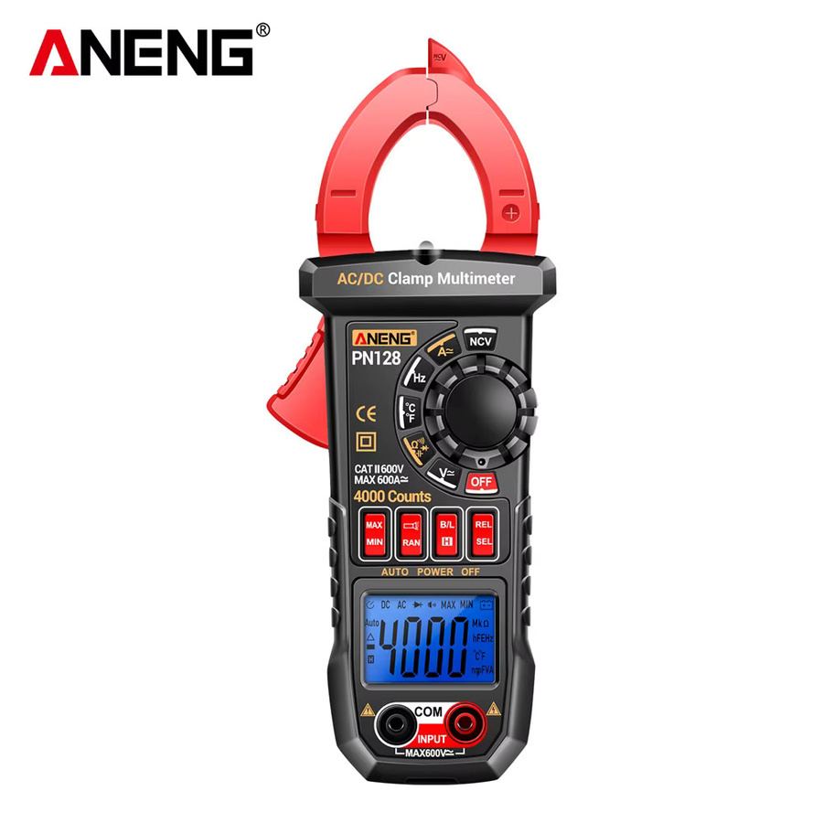 ANENG PN128 Digitales Zangenamperemeter True RMS mit NCV Funktion für AC/DC Strom und Spannung in Rot - Bild 6