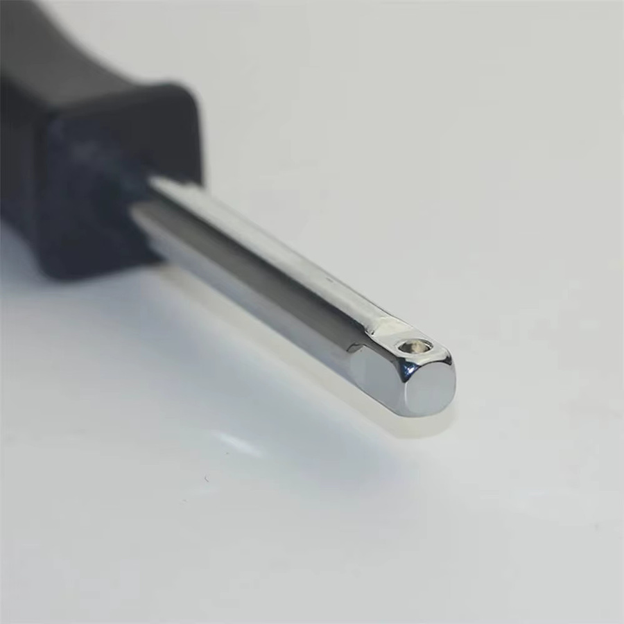WEELEE Dual-Purpose 1/4 Zoll Verbindungsgriff mit 6,3 mm Bodenloch-Verbindung, Ratschenschlüssel und Schieber in Schwarz-Silber - Bild 3