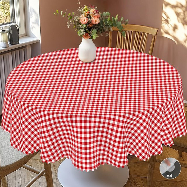 JINGYUE Pet Oster-Tischdecke im Retro-Bauernhaus-Stil mit Lamm- und Blumenmustern, rot, B/B: 140 x 180 cm - Bild 1