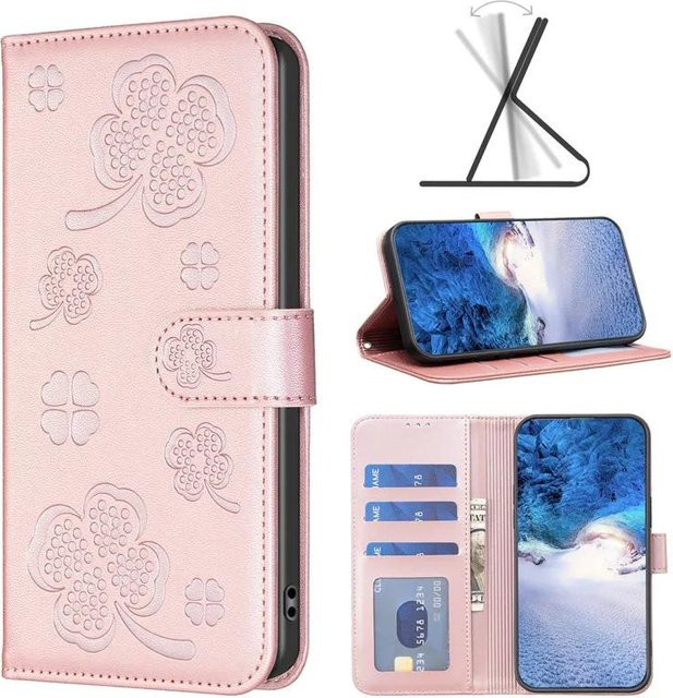 SH-YU1 Leder-Brieftaschen-Klapphülle für iPhone 7 Plus, iPhone 8 Plus und iPhone SE 2 in Pink - Bild 1