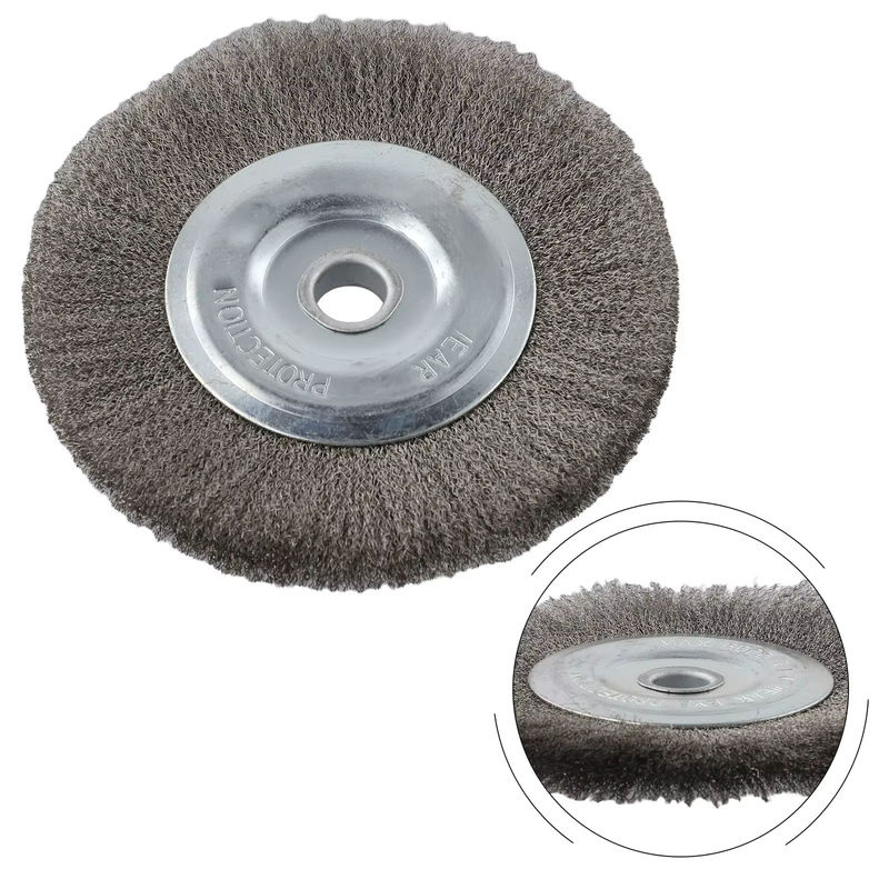 DAZZLEEX Drahtbürste Flach und Gewellt aus Edelstahl für Winkelschleifer, Durchmesser: 15 cm, Farbe: Silber - Bild 7