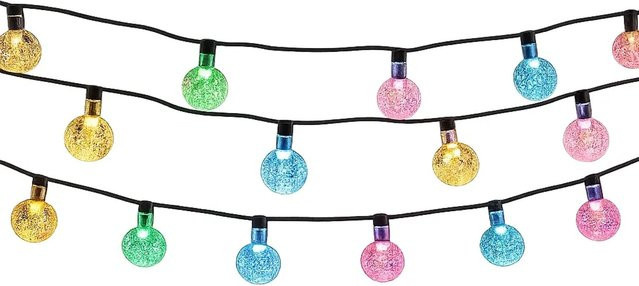 Salcar Solar LED Lichterkette für Außen mit 40 bunten RGB LEDs, 10m Länge - Bild 1