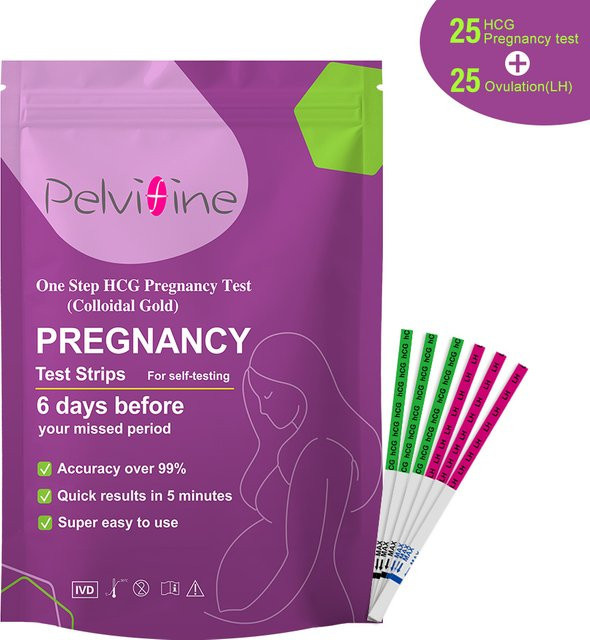 Pelvifine Ovulationsteststreifen und Schwangerschaftsteststreifen-Kombi-Set, Damen - Bild 1
