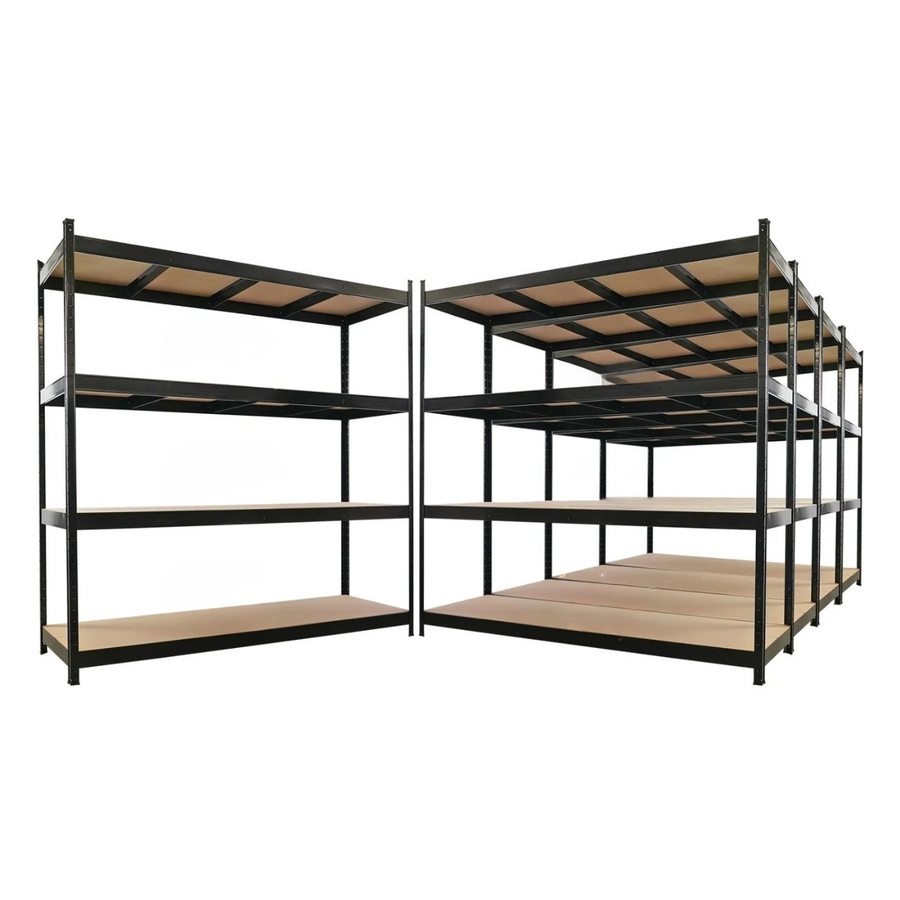 PROREGAL HERCULES Schwerlastregal Set aus 5 Stück, Schwarz, B/T/H: 200 x 60 x 200 cm, mit 4 MDF-Platten-Ebenen pro Regal, Fachlast 500 kg - Bild 2