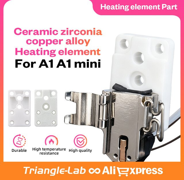 Trianglelab A1/A1 Mini Keramik-Zirkonia-Kupferlegierung Heizelement mit hoher Temperaturbeständigkeit für AMS BMCU 370C - Bild 1