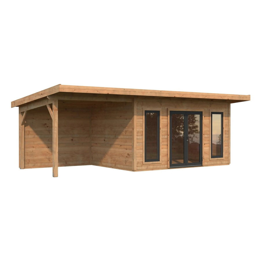 Palmako Holz-Gartenhaus Aurelia Pultdach in Braun mit Boden und modernem Design, B/T: 749 x 300 cm - Bild 2