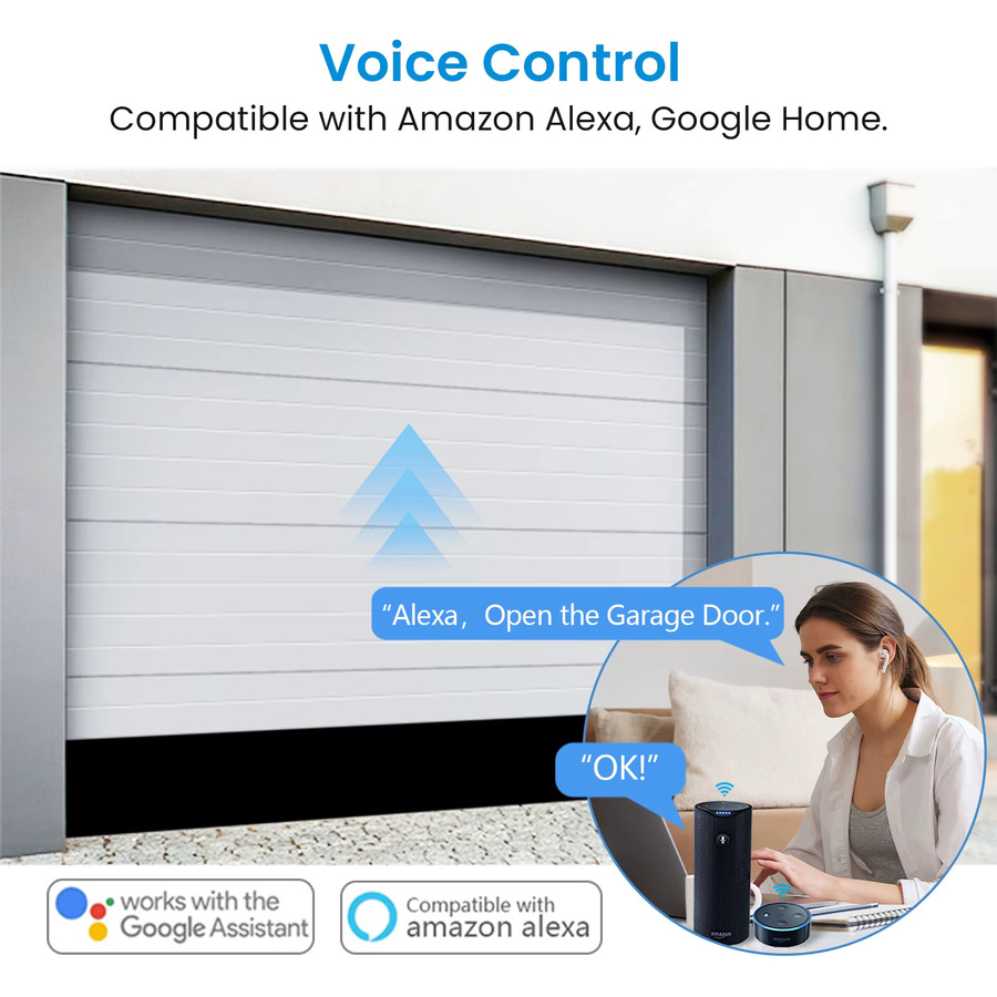 LoraTap Tuya ZigBee Garagentoröffner-Controller mit wasserdichtem Türsensor, Smart Life Fernbedienung, kompatibel mit Google Assistant und Alexa - Bild 3